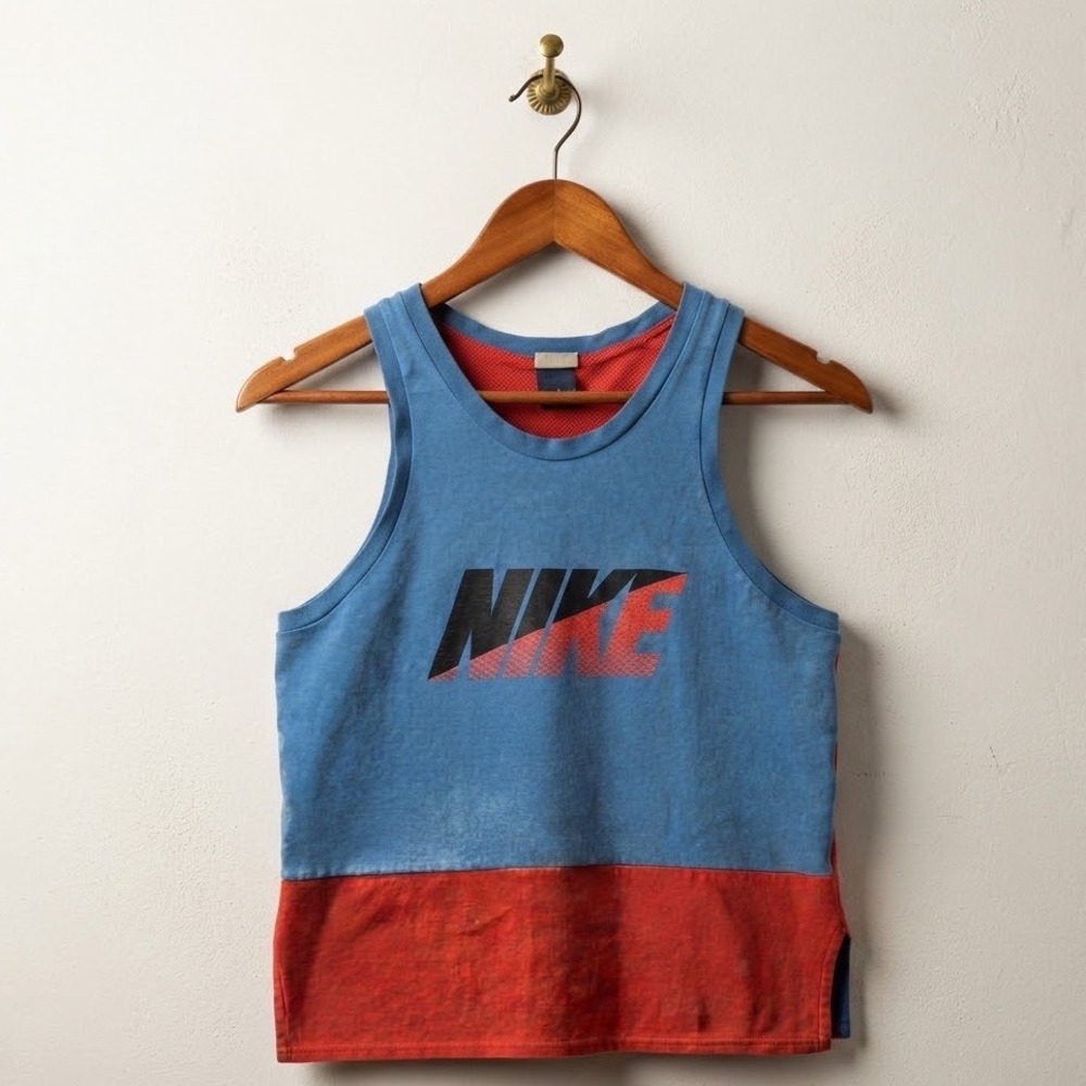 Nike Reversible Tank Top Mens Large Blue Red Colorblock Graphic Mesh Jersey